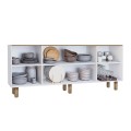 Bohemian Megapap melamine console in white - oak color 180x40x75cm.
