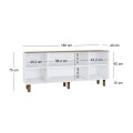 Bohemian Megapap melamine console in white - oak color 180x40x75cm.