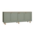 Bohemian Megapap melamine console in green - oak color 180x40x75cm.
