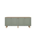 Bohemian Megapap melamine console in green - oak color 180x40x75cm.