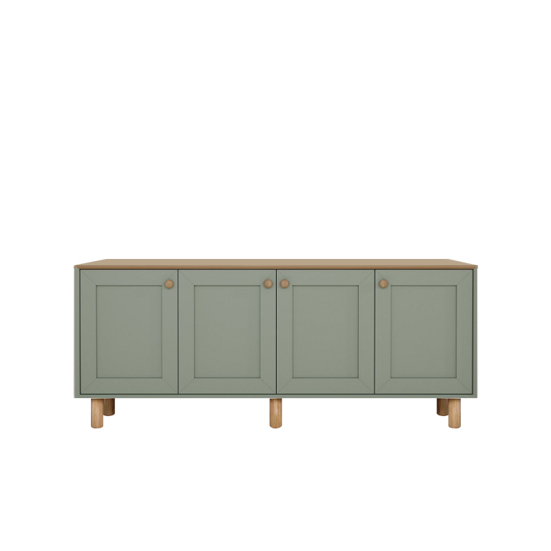 Bohemian Megapap melamine console in green - oak color 180x40x75cm.
