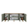 Bohemian Megapap melamine console in green - oak color 180x40x75cm.