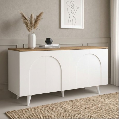Bono Megapap melamine console in white - sepet oak color 150x45x74.6cm.
