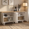 Bono Megapap melamine console in white - sepet oak color 150x45x74.6cm.