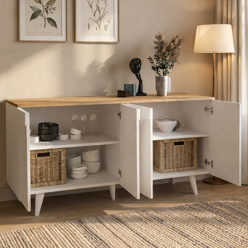 Bono Megapap melamine console in white - sepet oak color 150x45x74.6cm.