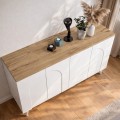 Bono Megapap melamine console in white - sepet oak color 150x45x74.6cm.