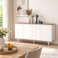 Bono Megapap melamine console in white - sepet oak color 150x45x74.6cm.