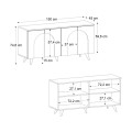 Bono Megapap melamine console in white - sepet oak color 150x45x74.6cm.