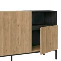 Cailin Megapap melamine console in sepet oak - black wood color 140x41.8x80cm.