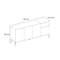 Μπουφές Cailin Megapap χρώμα sepet oak - black wood 180x41,8x80εκ.
