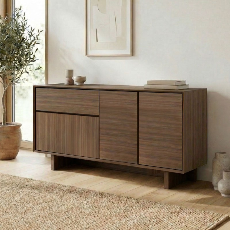 Capri Megapap melamine console in walnut milano color 146x45x76.5cm.