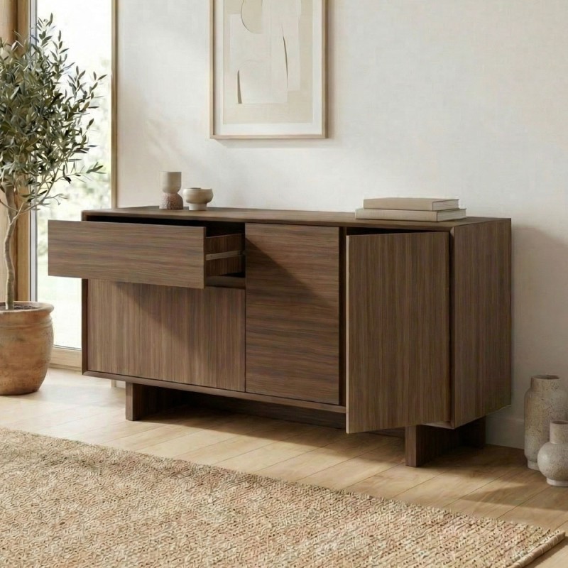 Capri Megapap melamine console in walnut milano color 146x45x76.5cm.