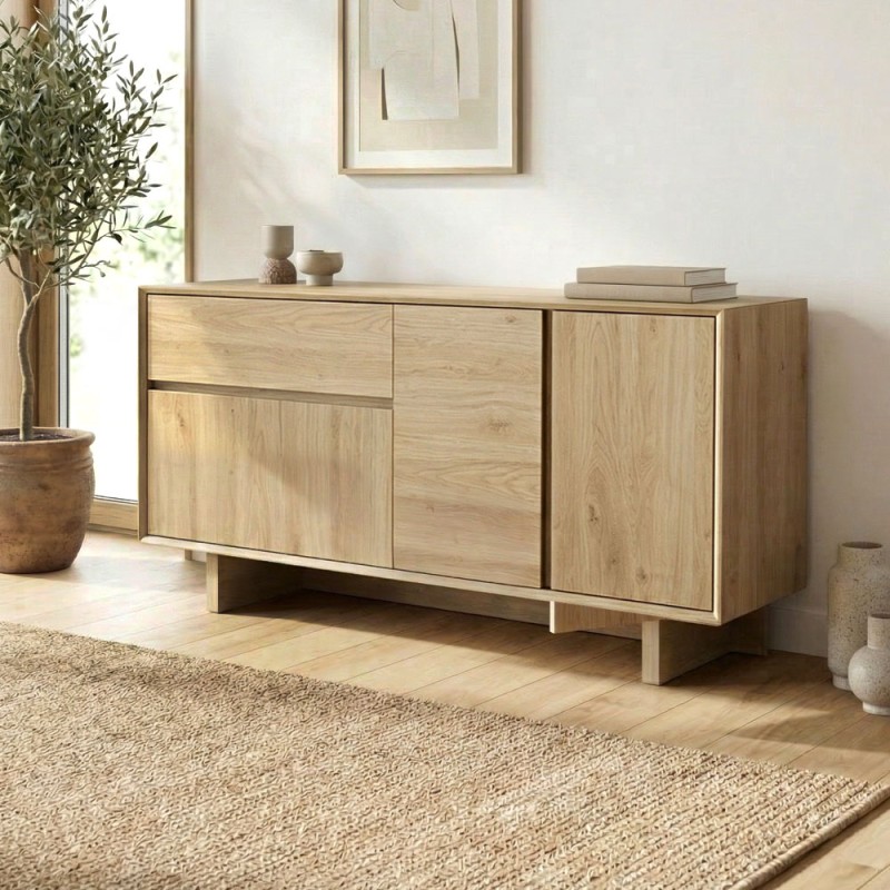Capri Megapap melamine console in sapphire oak color 146x45x76.5cm.