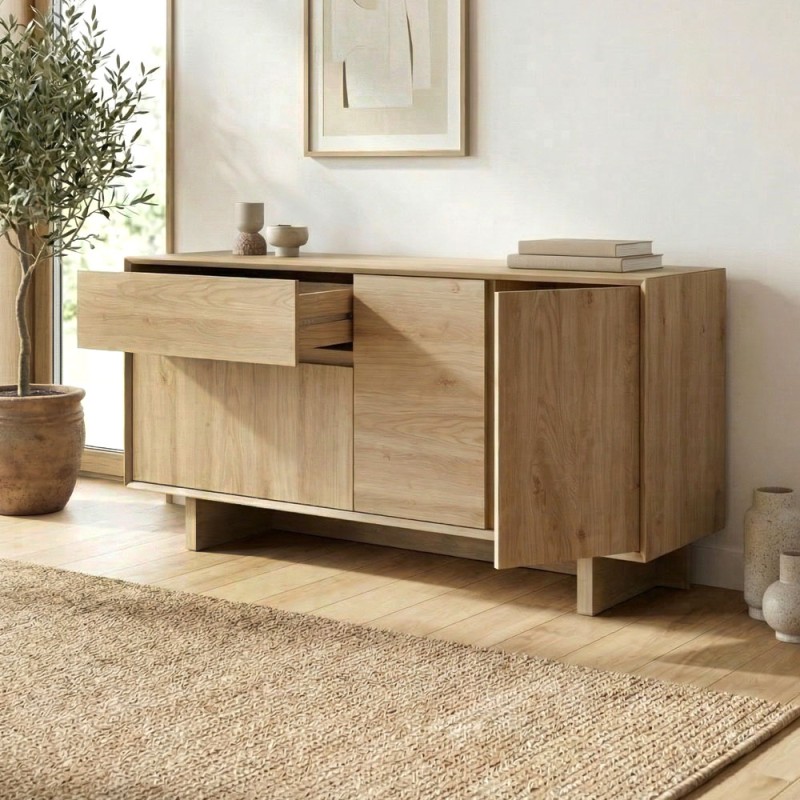Capri Megapap melamine console in sapphire oak color 146x45x76.5cm.
