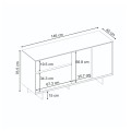 Capri Megapap melamine console in sapphire oak color 146x45x76.5cm.