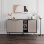 Μπουφές Clara Megapap χρώμα ανθρακί - ανοιχτή μόκα 142x35,6x83εκ.