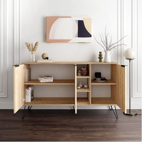 Μπουφές Clara Megapap χρώμα sapphire oak 142x35,6x83εκ.
