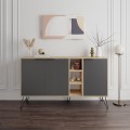 Μπουφές Clara Megapap χρώμα φυσικό οξιάς - ανθρακί 142x35,6x83εκ.