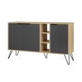 Μπουφές Clara Megapap χρώμα φυσικό οξιάς - ανθρακί 142x35,6x83εκ.