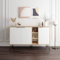 Μπουφές Clara Megapap χρώμα φυσικό οξιάς - λευκό 142x35,6x83εκ.