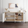 Μπουφές Clara Megapap χρώμα φυσικό οξιάς - λευκό 142x35,6x83εκ.