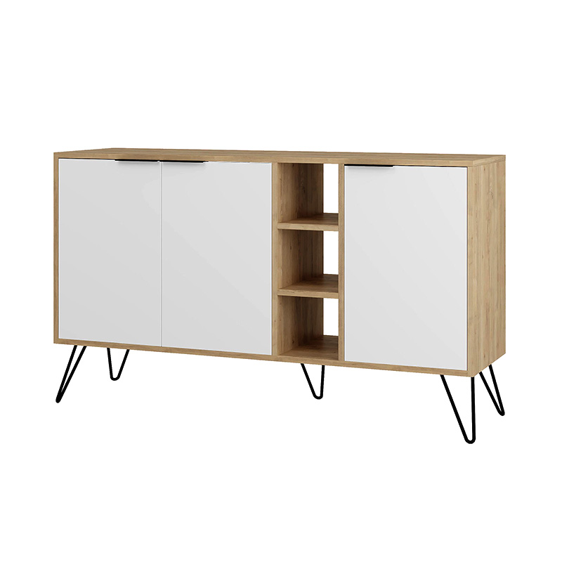 Μπουφές Clara Megapap χρώμα φυσικό οξιάς - λευκό 142x35,6x83εκ.