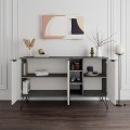Μπουφές Clara Megapap χρώμα γκρι ρετρό - λευκό αντικέ 142x35,6x83εκ.