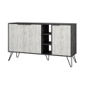 Μπουφές Clara Megapap χρώμα γκρι ρετρό - λευκό αντικέ 142x35,6x83εκ.