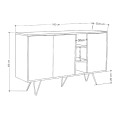 Clara Megapap melamine buffet in white color 142x35,6x83cm.