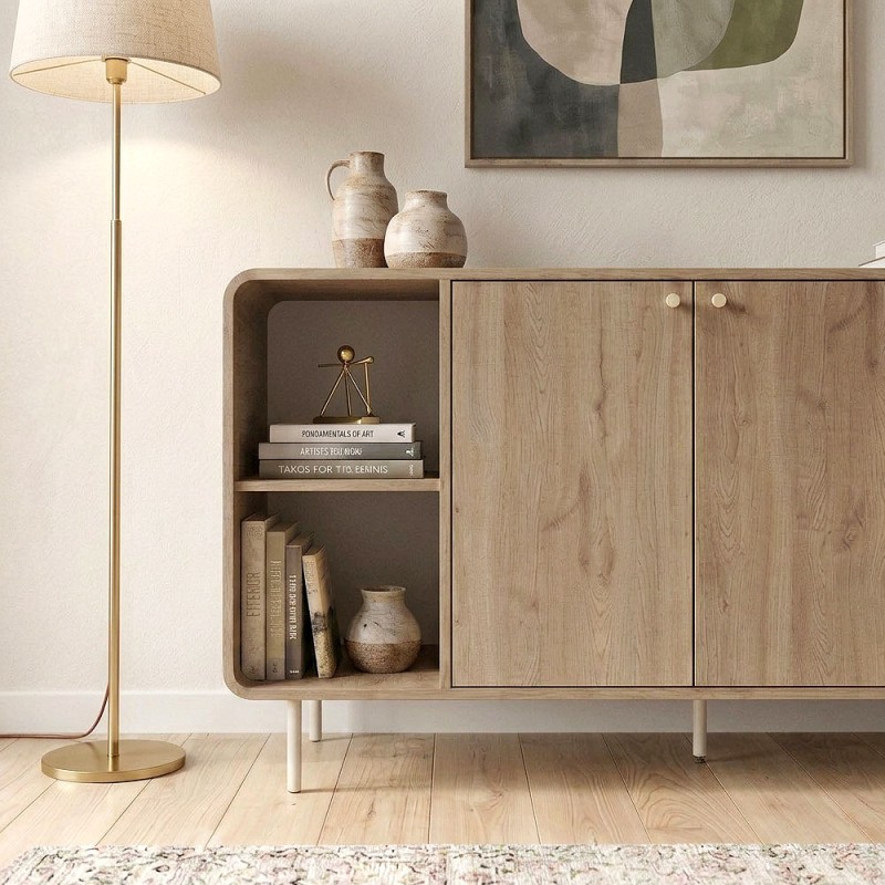 Colia Megapap melamine console in sepet oak 150x44x80cm.