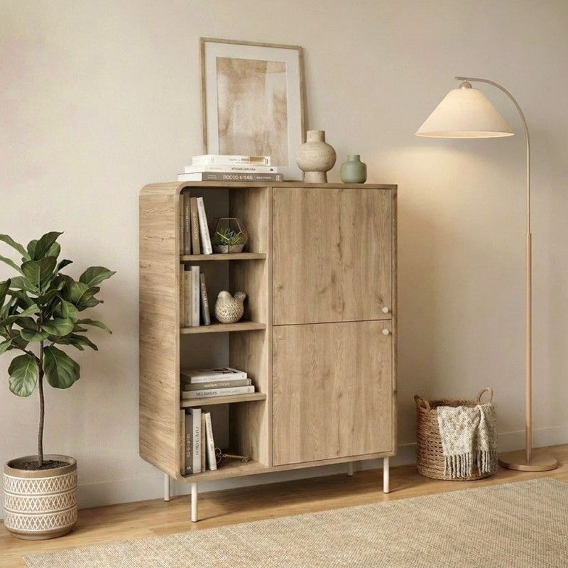 Colia Megapap melamine console in sepet oak 85x44x120,4cm.