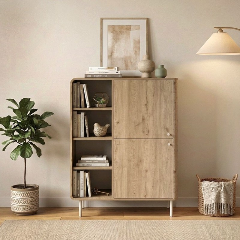 Colia Megapap melamine console in sepet oak 85x44x120,4cm.