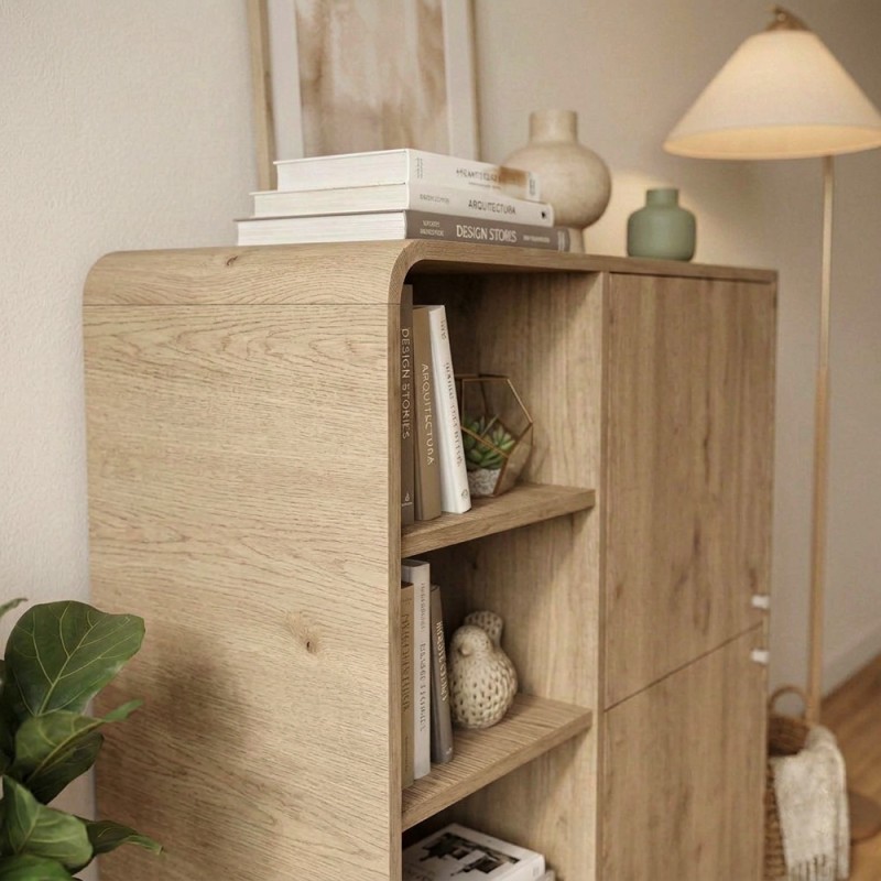 Colia Megapap melamine console in sepet oak 85x44x120,4cm.