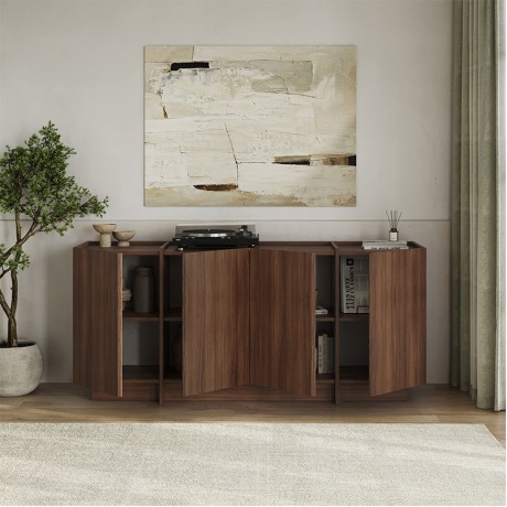 Dorma Megapap melamine console in walnut milano color 180x45x80.2cm.