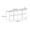 Μπουφές Dorma Megapap χρώμα travertine 180x45x80,2εκ.