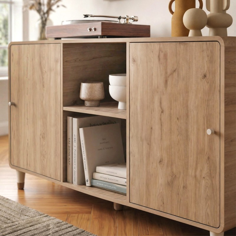 Doro Megapap melamine concole in sepet oak color 150.2x39x81cm.