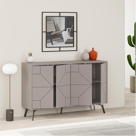 Μπουφές Dune Megapap χρώμα ανοιχτή μόκα 123x35x77,4εκ.