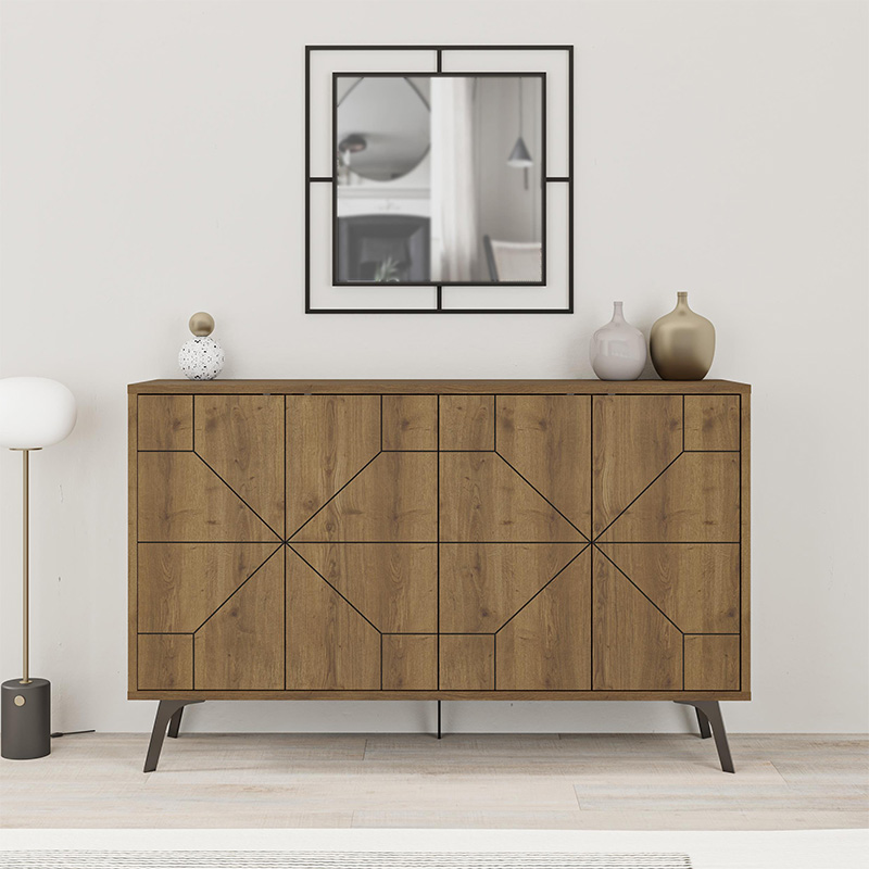 Dune Megapap melamine buffet in light brown color 123x35x77,4cm.