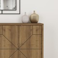 Dune Megapap melamine buffet in light brown color 123x35x77,4cm.