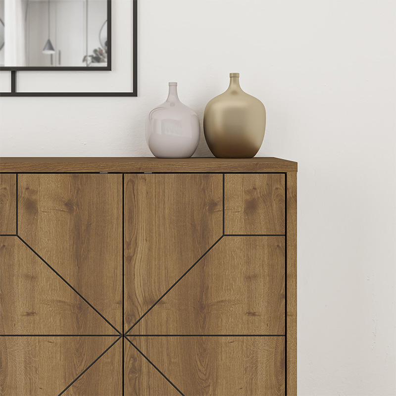 Dune Megapap melamine buffet in light brown color 123x35x77,4cm.