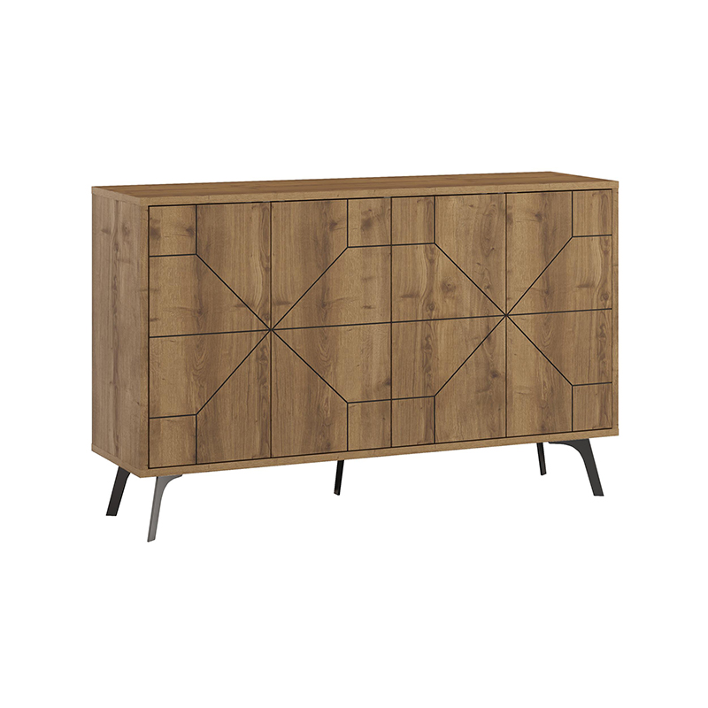 Dune Megapap melamine buffet in light brown color 123x35x77,4cm.