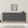 Μπουφές Dune Megapap χρώμα ανθρακί 184x35x77,4εκ.