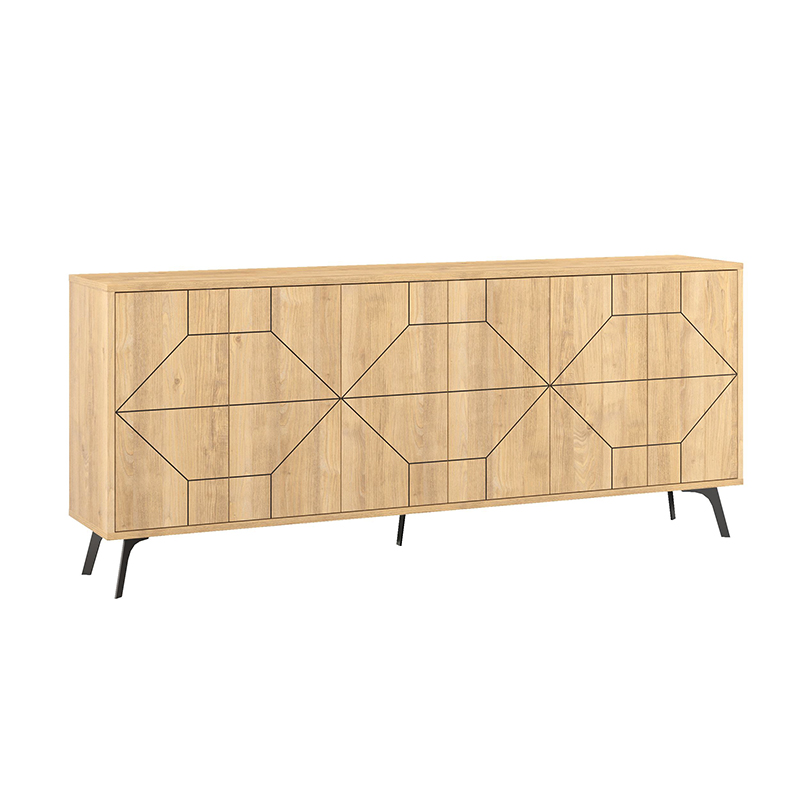 Dune Megapap melamine buffet in oak color 184x35x77,4cm.