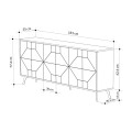 Dune Megapap melamine buffet in oak color 184x35x77,4cm.
