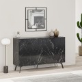 Μπουφές Dune Megapap χρώμα μαύρο εφέ μαρμάρου 123x35x77,4εκ.