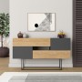 Eros Megapap melamine buffet in oak - anthracite color 145x40x82cm.