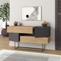 Eros Megapap melamine buffet in oak - anthracite color 145x40x82cm.