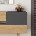 Eros Megapap melamine buffet in oak - anthracite color 145x40x82cm.
