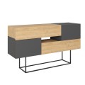 Eros Megapap melamine buffet in oak - anthracite color 145x40x82cm.