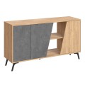 Fiona Megapap melamine buffet in oak - retro grey color 150x35,6x82cm.